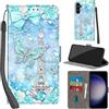 Haninsuze Cover per Samsung Galaxy S24 Plus, Torre | Pelle PU Portafoglio, Porta Carte, Magnetica, Libro, Antiurto Custodia