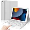 IVEOPPE Tastiera per iPad 9/8/7 Generazione 10.2 Pollici/Pro 10.5/iPad Air 3 10.5 | Cover Keyboard Touchpad Magnetico Staccabile Italiano QWERTY, Custodia Tastiera Senza Fili Bluetooth con Portapenna, Grigio