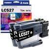 TONTINTA LC527 LC527BK Cartucce d'Inchiostro Compatibili Capacità Standard 1300 Pagine per Stampanti MFC-J4350DW MFC-J4550DW MFC-J6560DW MFC-J6760DW MFC-J6960DW MFC-J6975DW MFC-J6977DW (2 Pack)