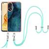 SNCLET Cover con Cordino per Oppo Reno8 T 4G Custodia con Collana Staccabile Regolabile Antiurto TPU Edges PC Back Anti Scratch Custodia Marmo Protettiva Case per Oppo Reno8 T 4G,Marmo Verde