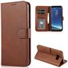 CTIUYA Custodia Cover per Samsung Galaxy S8 in Pelle,Marrone | Portafoglio a Libro con Porta Carte Interno Silicone Antiurto, Funzione Supporto Libretto Protettiva Flip Case Magnetica