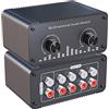 VEDINDUST RCA L/R Switch Audio 4 Ingressi 1 Uscita / 1 Ingresso 4 Uscite Sdoppiatore RCA Commutatore Audio Switch Switcher Amplificatore a 4 Canali per Cuffie/Giradischi/Soundbar/Giochi per PC