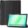CoBak Cover per Samsung Galaxy Tab A11+ Plus 11 Pollici 2025/A9+ Plus 2023, Custodia in Pelle PU con Retro Trasparente, Smart Cover con Chiusura Magnetica e Multi-Angolo di Visione, Nero