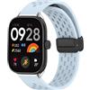 MELEJIA Cinturino Silicone Compatibile con Xiaomi Redmi Watch 6/Redmi Watch 5/Watch 4, per Xiaomi Smart Band 10 Pro/Band 9 Pro/8 Pro Ricambio Cinturino, Regolabile Chiusura Magnetica-Azzurro Chiaro