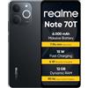 realme Note 70T Smartphone 4+128 GB, Batteria da 6.000 mAh, Ricarica rapida da 15 W con carica inversa da 6 W, 24 GB di RAM dinamica, Display con comfort visivo da 90 Hz, Nero T
