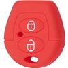 OTMIK Custodia in Silicone per la Copertura della Chiave dell'Auto adatto per VW Polo Golf Passat Bora Jetta Sharan Skoda Octavia Seat Leon Ibiza 2 pulsanti chiave Shell Accessori (Rosso)