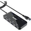 Atolla Hub USB con 4 porte USB 3.0, cavo da 60 cm, LED ultra sottili, interruttore di alimentazione, per PC, Mac, Surface e USB Fuentes