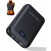 Hecusma Power Bank per Gilet Riscaldato 7,4V 16000mAh, Portatile Batteria per Gilet Riscaldato con Display LCD, Power Bank per Gilet Riscaldato con Porta DC USB per Giacca Gilet Riscaldato Donna Uomo