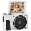 Plyisty Fotocamera Digitale 4K per Fotografia, Fotocamera per Vlogging con Messa a Fuoco Automatica HD da 56 MP 1080P con Schermo Ribaltabile a 180° da 2,88 Pollici, Zoom Digitale 6x e