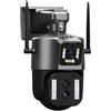GUOPIN Telecamera di sicurezza cellulare Telecamera IP 12MP 6K PTZ esterna Tre lenti Doppi schermi Zoom 10X Monitoraggio automatico umano Impermeabile 4K CCTV Protezione di sicurezza Risoluzione HD(6K 12MP A