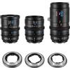 SIRUI Vision Prime Obiettivo Cine Kit 15mm&75mm&150mm, E/RF/Z/L-Mount, Nero | VP-1 Obiettivo Cinema a Fuoco Manuale Full Frame, T1.4-16 Apertura Rapida, Compatibile con Sony E, Canon RF, Nikon Z, Leica L