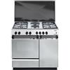 DE LONGHI SEX8542NEDM Cucina gas 4 fornelli inox da 86 cm