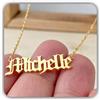 Handmade Stile gotico antico collana con nome personalizzato gioiello damigella per lei oro gotico gioiello Natale Festa della Mamma anniversario compleanno