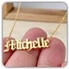 Handmade Personalizzato stile gotico antico collana con nome gotico targhetta con nome ciondolo