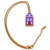 Handmade Generico Collana Ciondolo Casetta viola - Collana donna acciaio