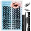 ANNAFRIS Ciglia Finte Ciuffetti Kit con Colla e Pinzetta(FS-YH008)