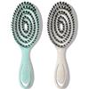 VEROA Spazzola biologica con setole di cinghiale senza tirare - Unica spirale a molla spazzola per capelli di cinghiale - perfetta per capelli bagnati e asciutti e tutti i tipi di capelli (verde/beige