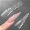YOKE FELLOW YOKEFELLOW - Forme originali per unghie a sandwich, 15 misure, 240 pezzi, doppie forme per extension rapide in gel costruttore, stampi per unghie in gel per manicure a casa (IM222 a stiletto medio)