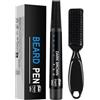 Générique Beard Filler Pen Waterproof Beard Filling Pens Kit, Safe Mustache Brush, Hairline Enhancement Pencil, Natural Look Facial Hair, Quick Drying, Easy Application for Goatee