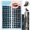 ANNAFRIS Ciglia Finte Ciuffetti Kit con Colla e Pinzetta(FS-YH005)