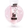 Prreal Sunscreen Body Glow Oil,SPF 30 100 ml Broad Spectrum Glitter Sunscreen with Centella Asiatica Extract,Lightweight Sun Shield Shimmer Body Oil idratante non appiccicoso, rosa