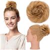 Silk-co Grande Chignon Finto per Capelli Ricci 45g Chignon Capelli Veri Umani Naturali Coda Extension per Donna, Biondo Scuro