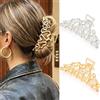 Reaky Fermagli per capelli in metallo dorato a forma di cuore grande, accessori per capelli da donna