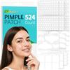 WakeALL Patch Brufoli, Pimple Patch XL for Face&Body,524 cerotti idrocolloidali per ampie zone con estratto di tea tree, adesivi grandi per brufoli in 5 forme e 10misura, assorbono rapidamente sebo e liquidi