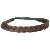 BOBIYA 3 fili sintetici treccine fascia classic chunky largo intrecciato trecce elastico stretch hairpiece per la ragazza delle donne accessorio di bellezza, fascia intrecciata (castagno)