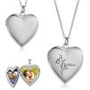 Ashleymade Collana con Foto Personalizzata per Donna Collana Cuore con Nome Ciondolo Regalo per la Festa Della Mamma San Valentino Natale (E-Argento)
