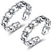 LeCalla Coppia di Anelli da Piede da Donna in Argento Sterling 925 | Anelli Minimalisti Regolabili | Utilizzabili anche come Anelli Midi | Stile Indiano Estivo da Spiaggia