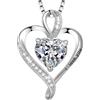 LAVUMO Collana Donna Ciondolo Cuore Inciso I Love You Collana Argento 925 Donna Finitura Oro/Rodio/Oro Rosa Amore Gioielli Regalo per Fidanzata Moglie (Ottone-Argento-04-aprile)