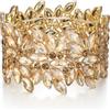 EVER FAITH - Bracciale elastico stretch Art Déco vintage con cristallo marquise rotondo, collana da braccio per party e ballo di fine anno, Cristallo