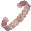 MagEnergy Bracciale da donna in rame con foglia di Ginkgo, 100% puro rame massiccio non rivestito, realizzato a mano, design vintage