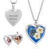 Ashleymade Collana con Foto Personalizzata per Donna Collana Cuore con Nome Ciondolo Regalo per la Festa Della Mamma San Valentino Natale (C-Argento)