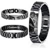 Mylongingcharm Bracciale Uomo Personalizzato con Foto degli Occhi, Regalo per Fidanzato | Braccialetto Acciaio Inossidabile Regolabile, Foto e Nome/Testo Incisione, Regalo San Valentino, Anniversario