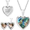 Ashleymade Collana con Foto Personalizzata per Donna Collana Cuore con Nome Ciondolo Regalo per la Festa Della Mamma San Valentino Natale (B-Argento)