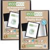eco-eco Eco006x2 - Raccoglitore per presentazioni, formato A3, 50% riciclato, 40 tasche, colore: nero, con buste in plastica, confezione da 2