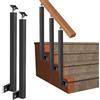 Generic Elegante kit di ringhiere per scale in ferro battuto montato lateralmente con balaustre e corrimano in legno, 100 cm, 2 unitàElegante sicurezza per scale interne ed esterne