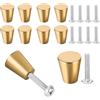 Gotetiso 10 Pezzi Pomelli per Mobili in Ottone Pomelli Per Cassetti In Metallo Maniglia Tonda Monoforo Manopole per Mobili Pomelli Armadio Pomelli Cucina con Viti Pomoli delle Porte Cono Oro