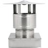 MAKA change your life quality MAKA Comignolo Antivento Base Quadra, Terminale per Canna Fumaria Camino Stufa a Legna Pellet e Gas, Cappello Antipioggia Aspirafumo Base Quadra (220x220 mm - Inox)