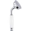 Naseom Soffione Doccia Alta Pressione in Ottone Bianco con Manico in Ceramica Vintage, Doccino per Doccia Universale G1/2, Anticalcare e Facile da Installare per Tutta la Famiglia