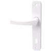 Aqbau® Set di maniglie per porta a piastra lunga, colore bianco, maniglia per porta, maniglia per porta (BB Buntbart)