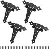 JOIKIT 4 cerniere a T da 12,7 cm, cerniere per cancello nero con viti, cerniere per porte in legno, cerniera per porta del capanno da giardino per porte in legno