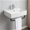 RIAMTGCX Lavabo in ceramica con portasciugamani, lavabo sospeso, con nano-rivestimento, 55 x 31 cm, bianco