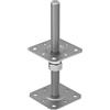 Domax Grundline - Supporto per pali regolabile in altezza da 50 a 200 mm - Avvitare il supporto - Base di supporto - Ancoraggio - Boccola - Ancora - Asta filettata M20 - 250 mm - Piastra di ancoraggio 80 x