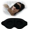 thmnj Mascherine per occhi in seta di ghiaccio per dormire, 100% blocco della luce, maschera per gli occhi 3D, da viaggio, morbida e traspirante, per uomini e donne, rilassante zero pressione (nero)