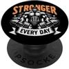 Iron Legacy Fitness and Bodybuilding App Grafica con manubri per bodybuilder più forti ogni giorno PopSockets PopGrip Adesivo