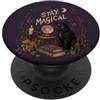 Halloween Spooky Magic Rimani magico Black Cat Witchy Moon PopSockets PopGrip Adesivo
