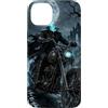 Motorghast Garage Custodia per iPhone 14 Plus Moto gotica senza testa Chopper Rider Halloween Art